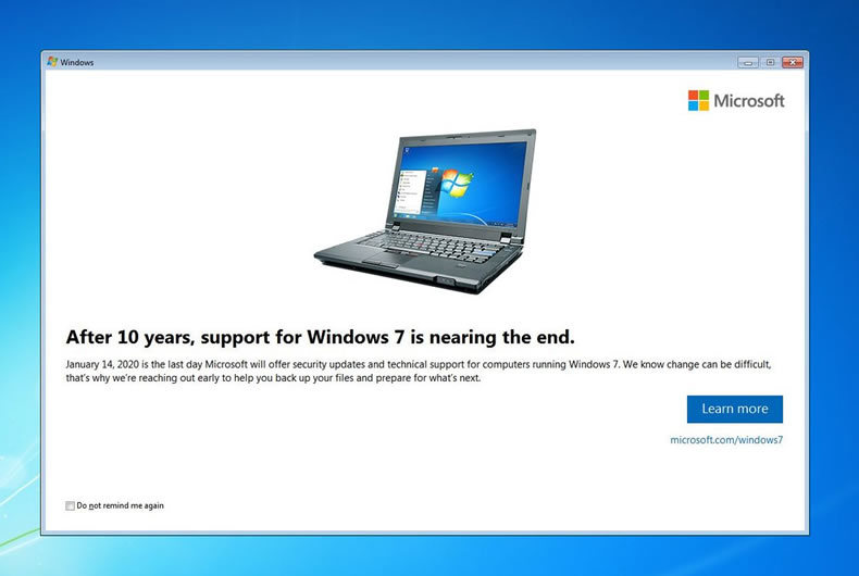 Termine Supporto Windows 7